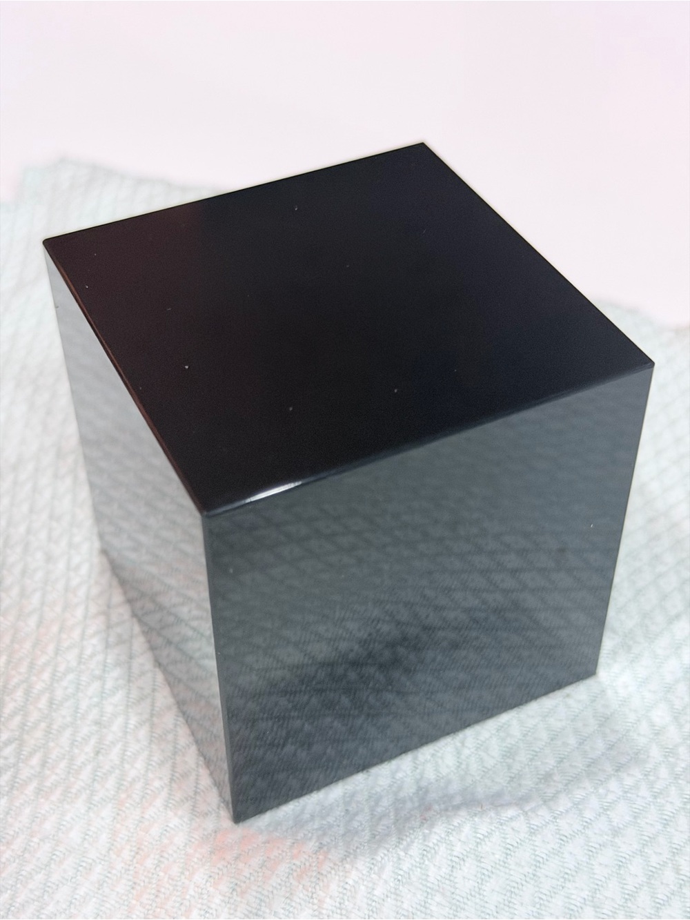 Black Gloss Cube Decorative Accent - Unbranded